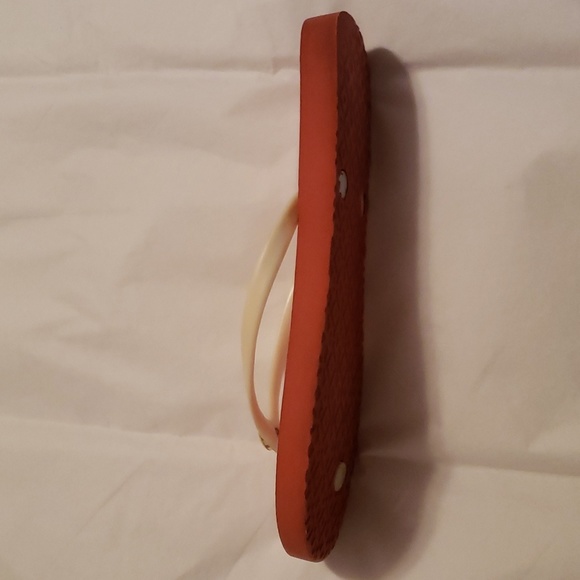 Tory Burch Flip Flops Bone Thong Coral Floral Print SZ 7 - Picture 5 of 8